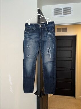 Express Dark Blue Legging Mid Rise Jeans